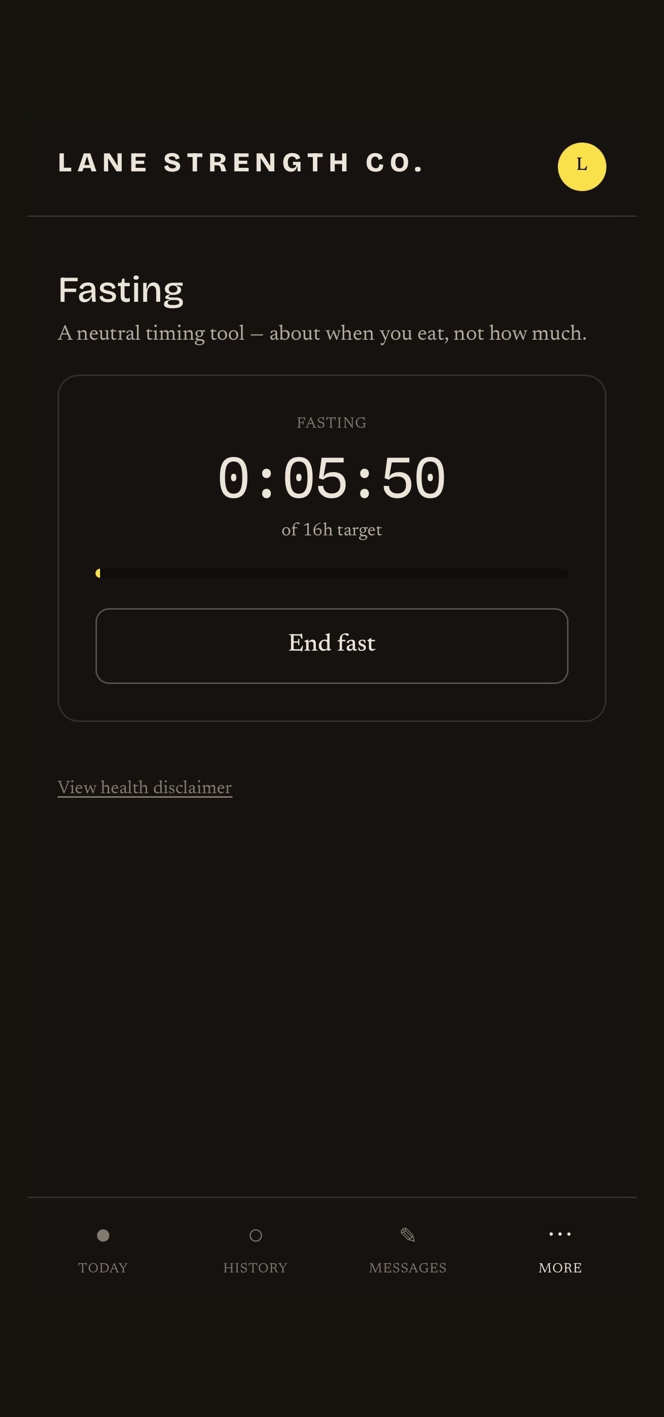 The fasting timer