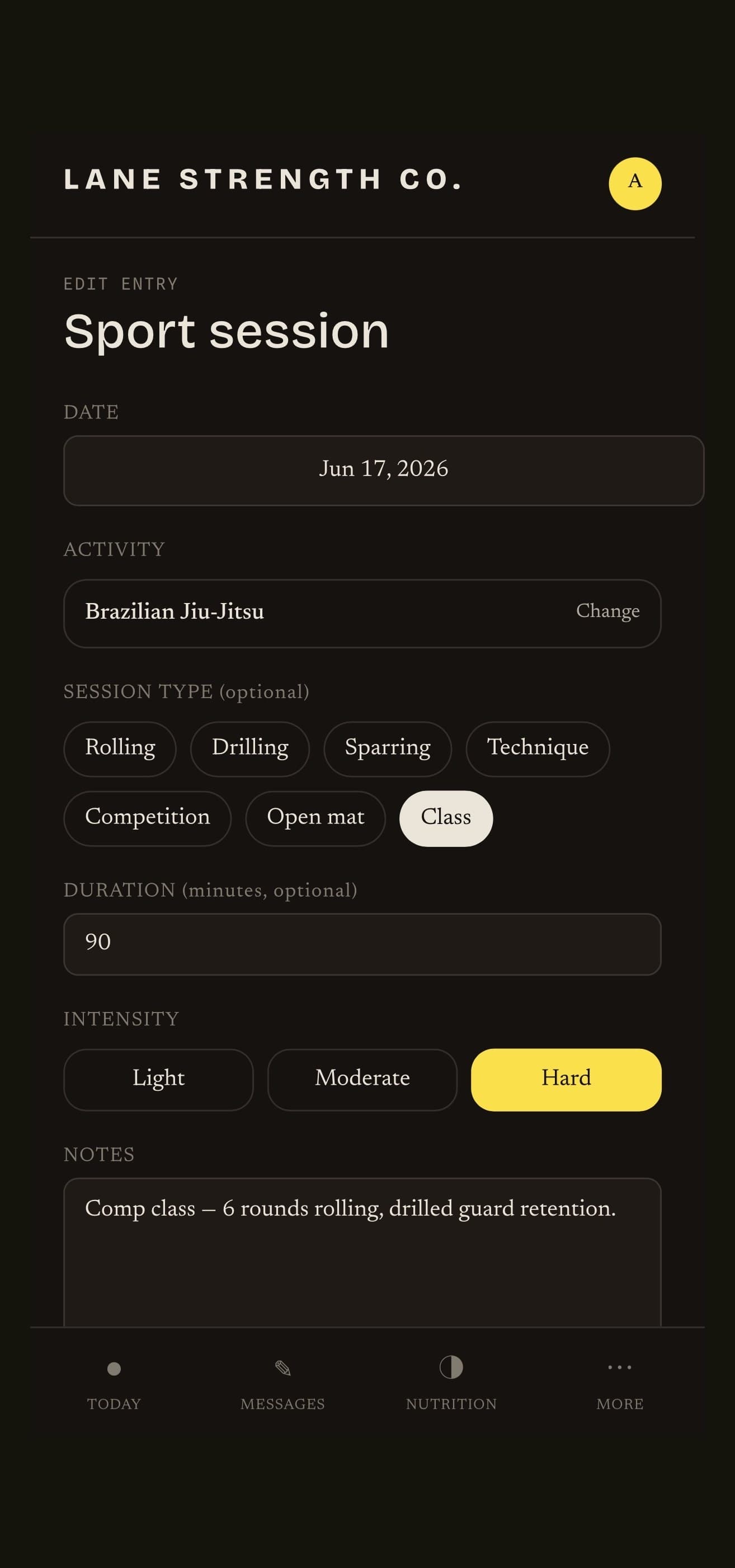 Sport and cardio logging